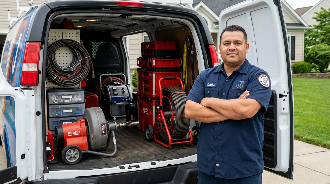 Professional drain cleaning equipment and Johns Plumbing LLC plumber in Moorcroft