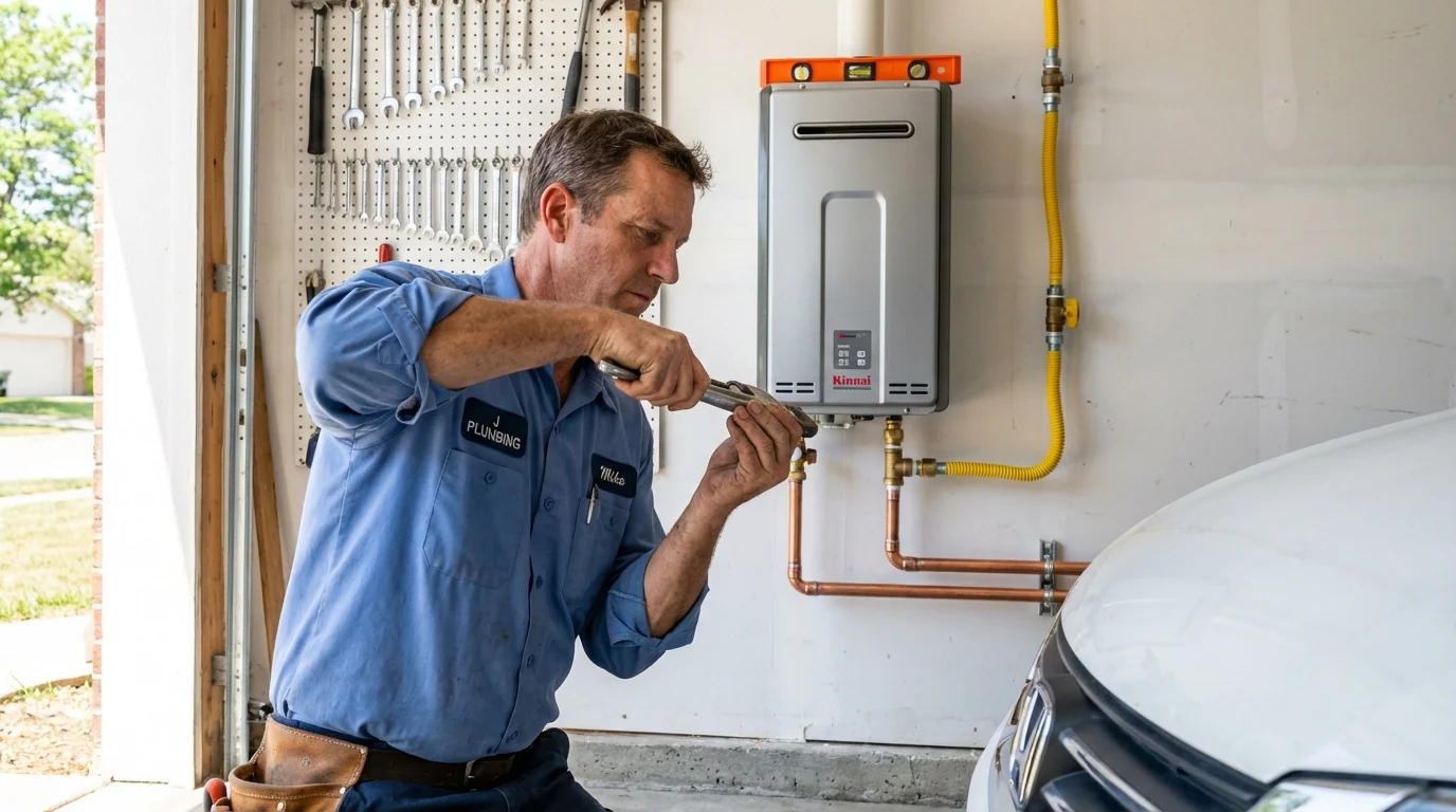 Tankless water heater installation by a Johns Plumbing LLC plumber in Moorcroft